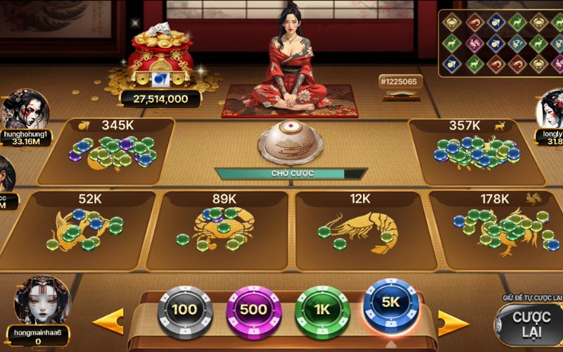 hiệu ứng mở bát sống động trong game bầu cua 60s