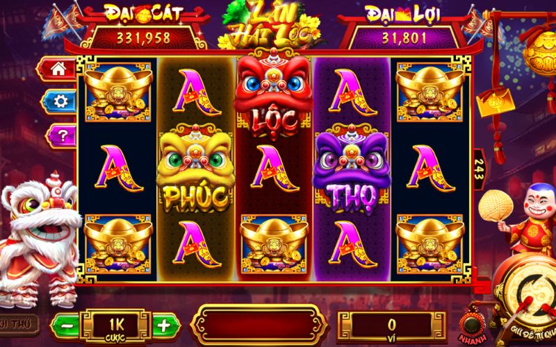 giao diện game nổ hũ Lân Hái Lộc rực rỡ