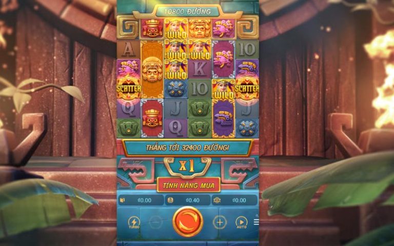 giao diện game nổ hũ Nữ Tu Sĩ Aztec chủ đề cổ đại bí ẩn