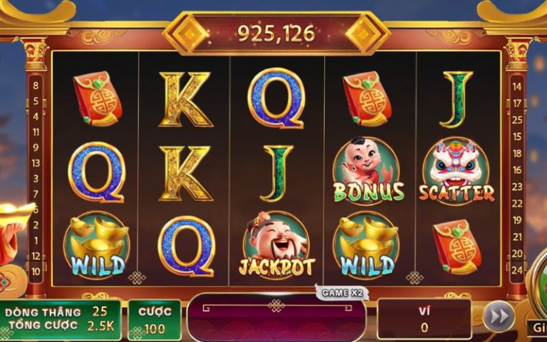 giao diện game nổ hũ Thần Tài chủ đề vàng phát lộc